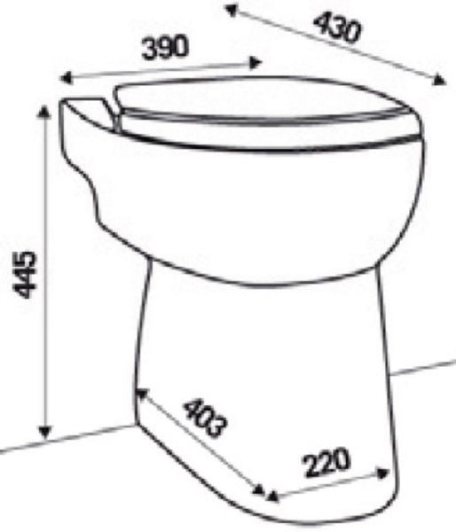 SANICOMPACT® porcelain toilet bowl with white seat SANICOMP43 SFA 