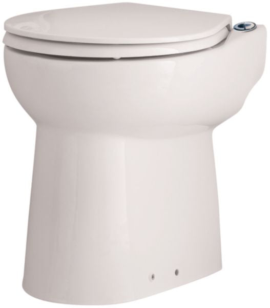 SANICOMPACT® porcelain toilet bowl with white seat SANICOMP43 SFA 