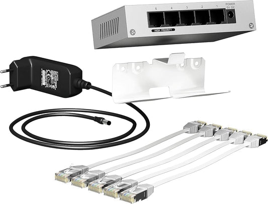 SWITCH 5 PORTS + 5 CORDONS