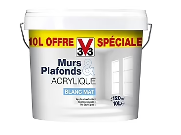 Peinture murs et plafonds blanc mat 10L V33