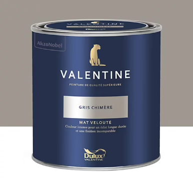 Peinture Valentine murs et boiseries Dulux Valentine gris chimère velouté mat 0,5L