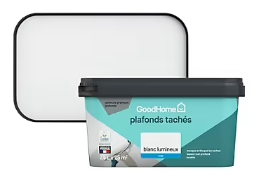 Peinture plafonds tachés GoodHome blanc lumineux mat 2,5L