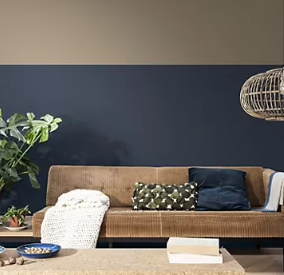 Peinture couleur murs, boiseries et radiateurs Crème de couleur Dulux Valentine bleu indigo satin 1,25L
