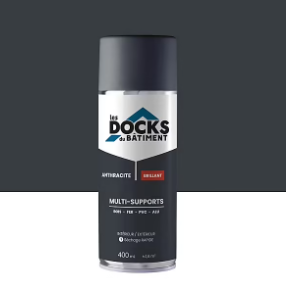 Peinture aérosol multi-supports Les Docks du bâtiment brillant anthracite gris 400ml