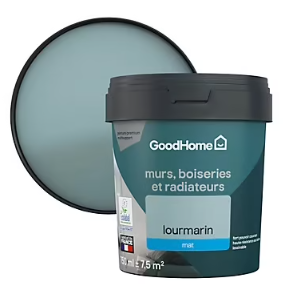 Peinture intérieure couleur murs, boiseries et radiateurs GoodHome mat lourmarin bleu 750ml