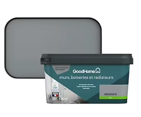 Peinture intérieure couleur murs, boiseries et radiateurs GoodHome satin delaware gris 2.5L