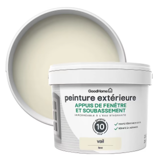 Peinture extérieure appuis de fenêtre GoodHome crème Vail 2,5L