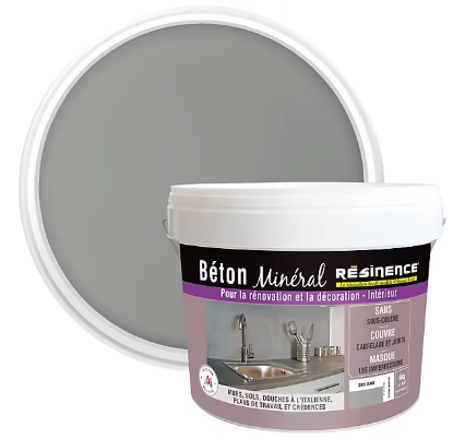 Béton minéral Résinence gris clair 6kg + 20% gratuit