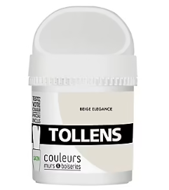 Testeur peinture murs et boiseries Tollens beige élégance satin 50ml