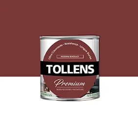 Peinture Tollens premium murs, boiseries et radiateurs moderne bordeaux satin 0,75L