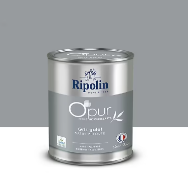 Peinture intérieure Ripolin O'Pur gris galet satin 0,5L