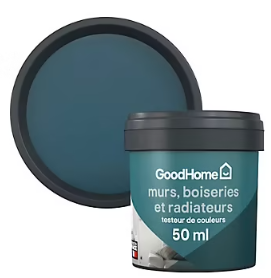 Testeur peinture intérieure couleur GoodHome satin antibes bleu 50ml