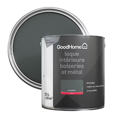 Peinture métal et bois GoodHome brillant gris Princeton 2,5L