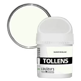 Testeur peinture murs et boiseries Tollens nuance de blanc satin 50ml