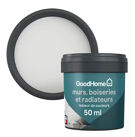 Testeur peinture intérieure couleur GoodHome satin hempstead gris 50ml