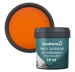 Testeur peinture résistante murs, boiseries et métal GoodHome orange Valencia mat 50ml