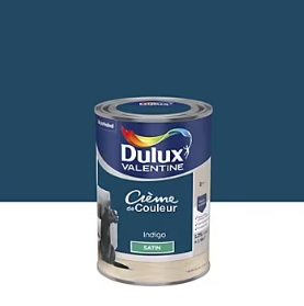Peinture couleur murs, boiseries et radiateurs Crème de couleur Dulux Valentine bleu indigo satin 1,25L