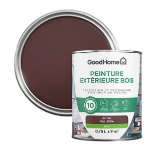 Peinture extérieure bois GoodHome Sendai Rouge satin 0.75L