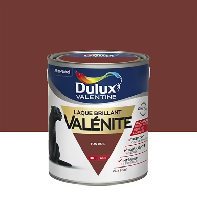 Laque boiseries et métal valénite Dulux Valentine brillant ton bois 2l