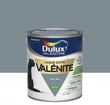 Laque boiseries et métal Valénite Dulux Valentine satin bleu gris 2L