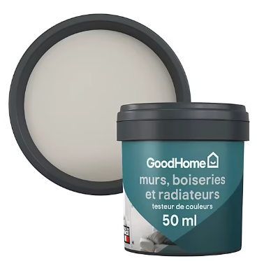 Testeur peinture résistante murs, boiseries et métal GoodHome Philadelphia gris 50ml