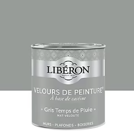 Peinture murs, plafonds et boiseries Velours de peinture gris temps de pluie Libéron 0,5L