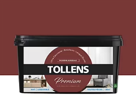 Peinture Tollens premium murs, boiseries et radiateurs moderne bordeaux mat 2,5L