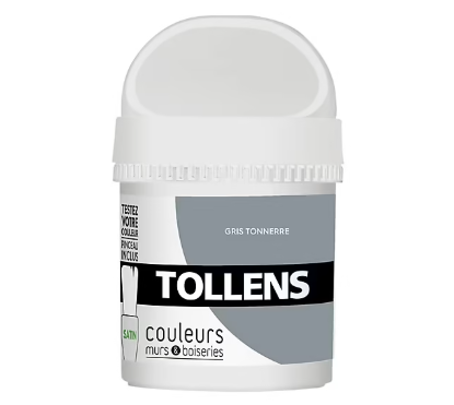 Testeur peinture murs et boiseries Tollens gris tonnerre satin 50ml