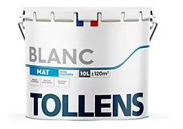 Peinture Tollens murs et plafonds mat blanc 10L