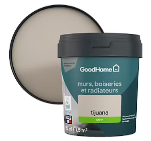 Peinture résistante murs, boiseries et métal GoodHome beige Tijuana satin 0,75L