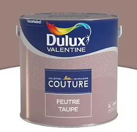 Peinture murs et boiseries Couture de Dulux Valentine satin velours feutre taupe 2L