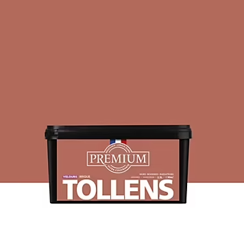 Peinture Tollens premium murs, boiseries et radiateurs marron brique velours 2,5L