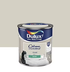 Peinture Crème de Couleur Dulux Valentine satin galet 0,5L