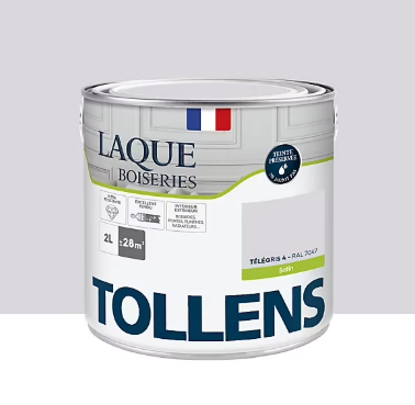 Laque boiseries et métal Tollens RAL 7047 télégris 4 satin 2L