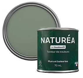 Peinture testeur de couleur Naturéa par GoodHome vert d'eau velours 70 ml