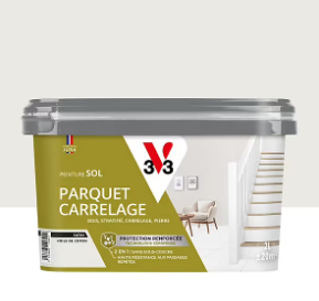 Peinture de rénovation sol, parquet, carrelage V33 blanc voile de coton satin 2L