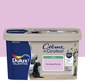 Peinture intérieure couleur Crème De Couleur Dulux Valentine satin rose fantaisie parme 2.5L