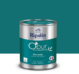 Peinture intérieure Ripolin O'Pur bleu pop satin 0,5L