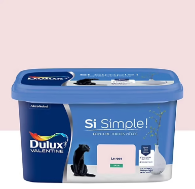 Peinture intérieure couleur Si Simple ! Dulux Valentine satin le rose 2.5L