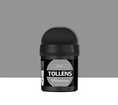 Testeur peinture Tollens premium murs, boiseries et radiateurs gris cosy mat 50ml