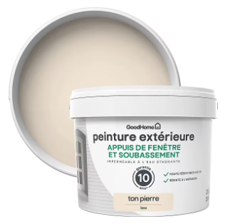 Peinture extérieure appuis de fenêtre GoodHome ton pierre 2,5L