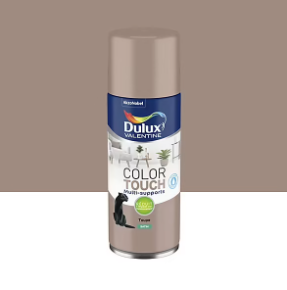 Peinture aérosol Color Touch multi supports Dulux Valentine satin taupe 400ml