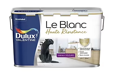 Peinture murale le Blanc haute résistance blanc velours 2,5L Dulux Valentine