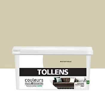 Peinture murs et boiseries Tollens bout de ficelle satin 2,5L