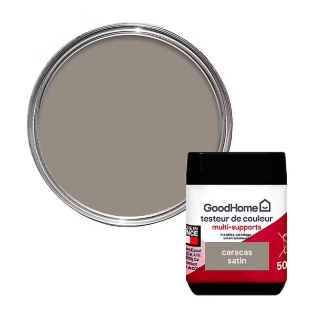 Peinture de rénovation GoodHome multi-supports satin marron Caracas 70ml