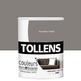 Peinture murs et boiseries Tollens nouveau taupe satin 0,75L