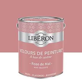 Peinture murs, plafonds et boiseries Velours de peinture rose de mai Libéron 2,5L