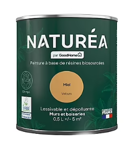 Peinture murs et boiseries Naturéa par GoodHome miel velours 0.5L