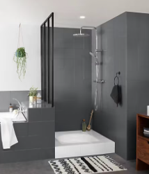 Peinture de rénovation faïence et meuble de salle de bain V33 gris anthracite satin 2L