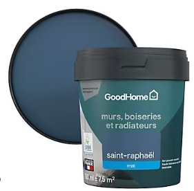 Peinture intérieure couleur murs, boiseries et radiateurs GoodHome mat saint-raphaël bleu 750ml